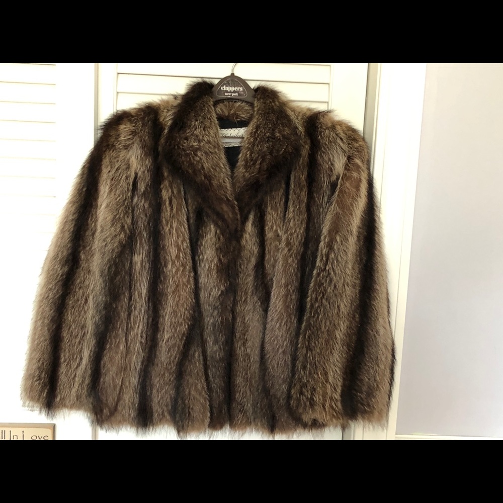 Raccoon Fur Coat Size 10